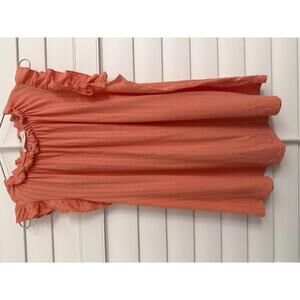 Ces Femme coral sleeveless top with ruffle trim size Large